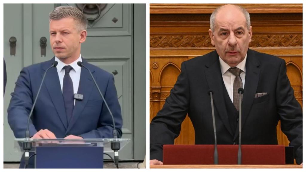 El primer ministro de Hungría, Péter Magyar, y el presidente del país, Tamás Sulyok, 