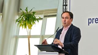 El presidente Juanfran Pérez Llorca, en su intervención este lunes en Ciudad de la Luz.