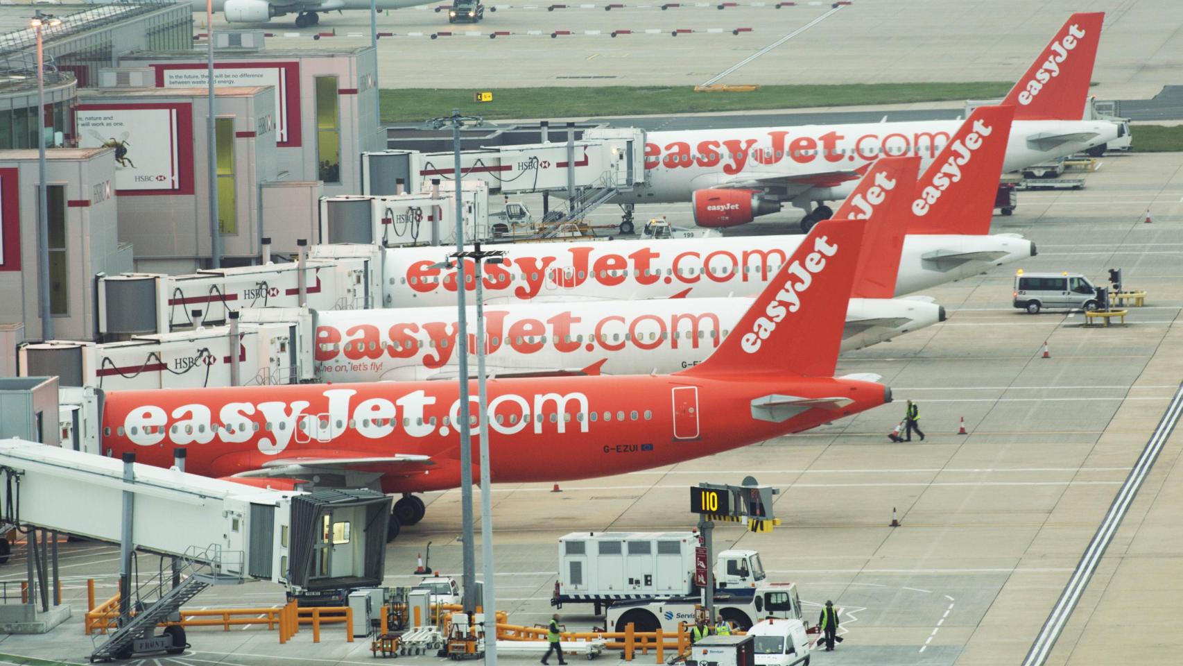 Aviones de la compañía easyJet. 