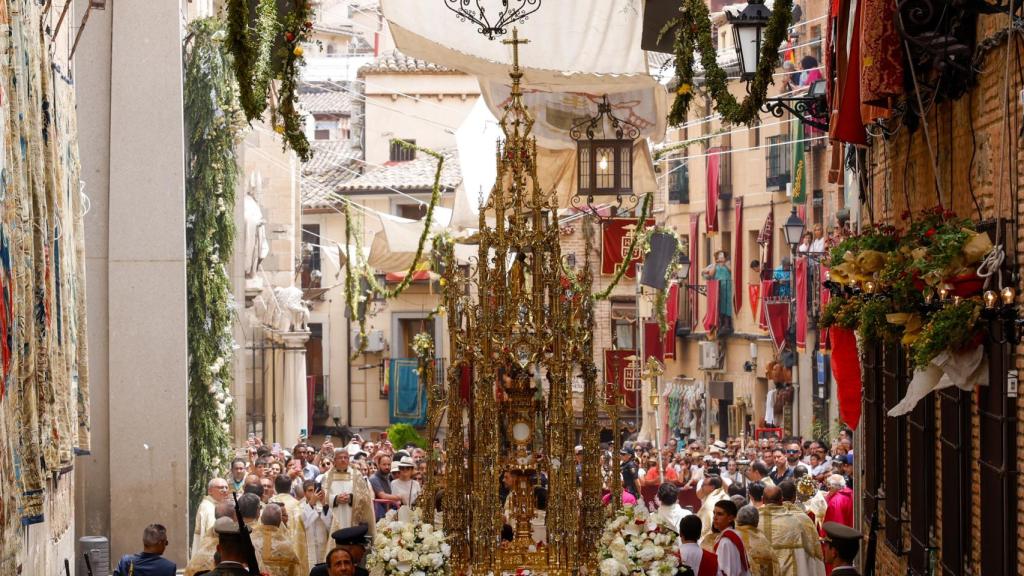 La Custodia de Arfe durante la procesión del Corpus.