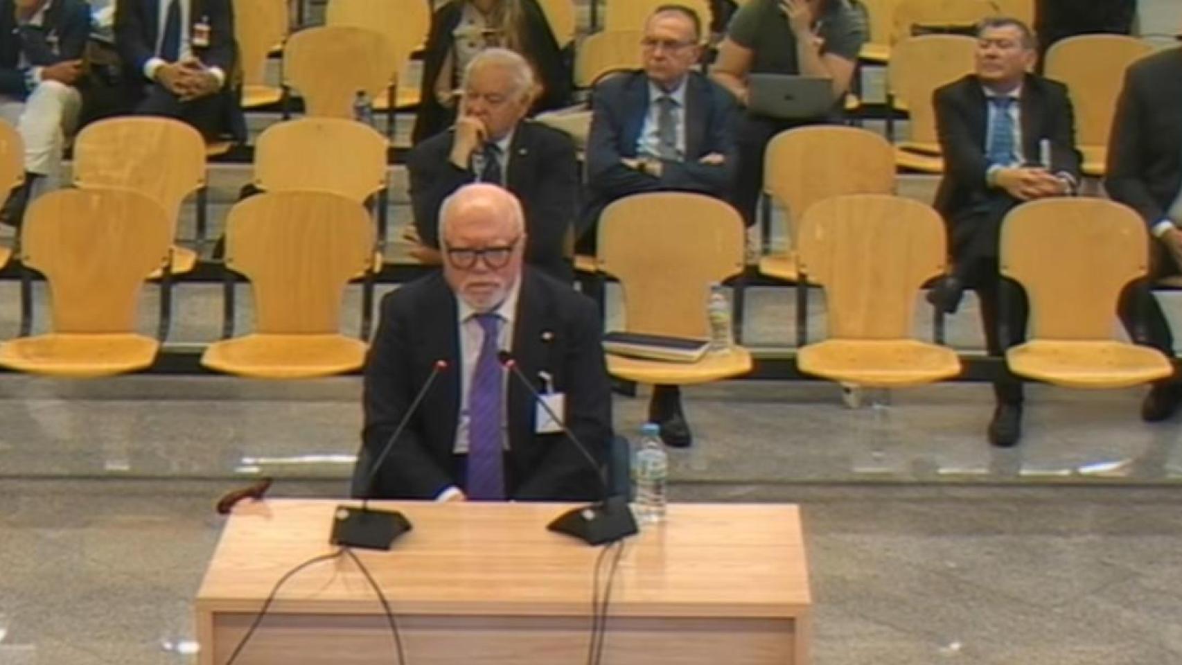 El excomisario José Manuel Villarejo durante su declaración ante la Audiencia Nacional.