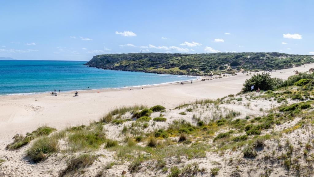 La gran duna de arena de la playa de Bolonia en Cádiz.