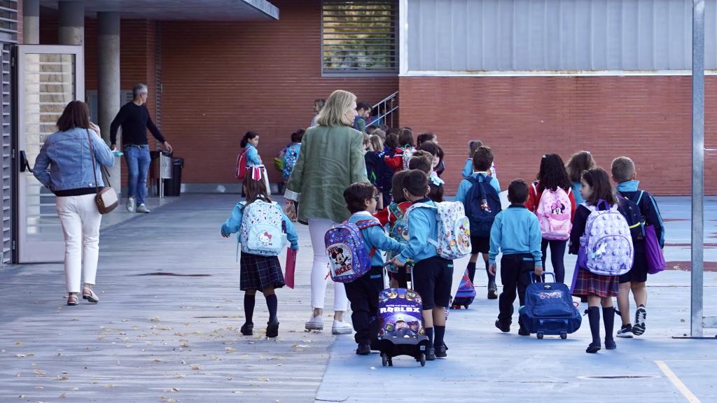 Un grupo de niños en un colegio de Valladolid