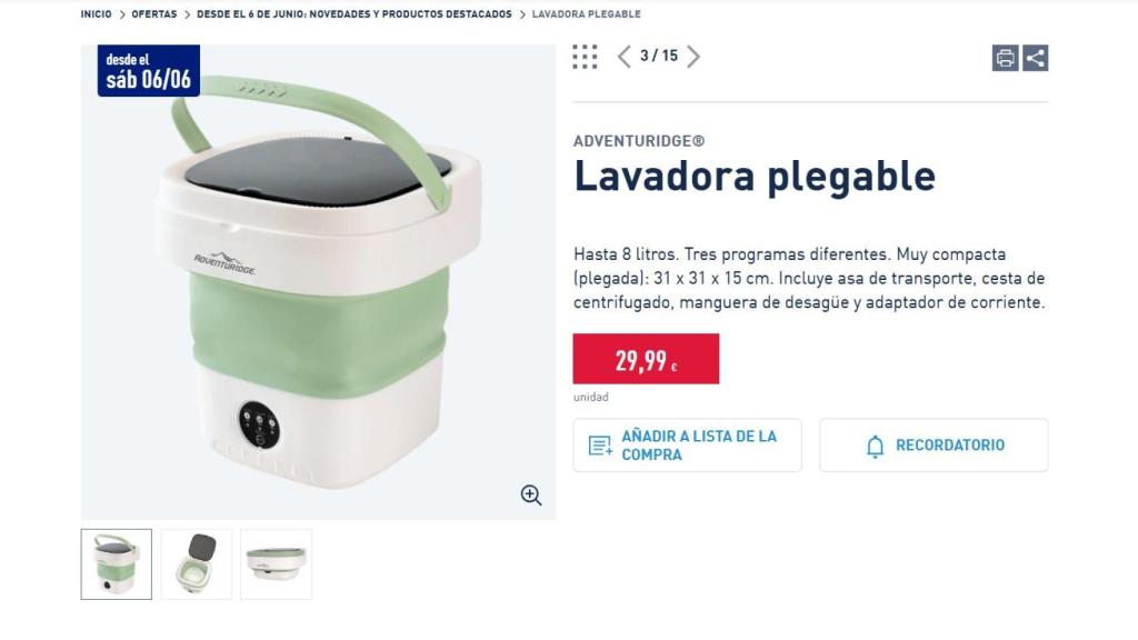 Lavadora plegable.