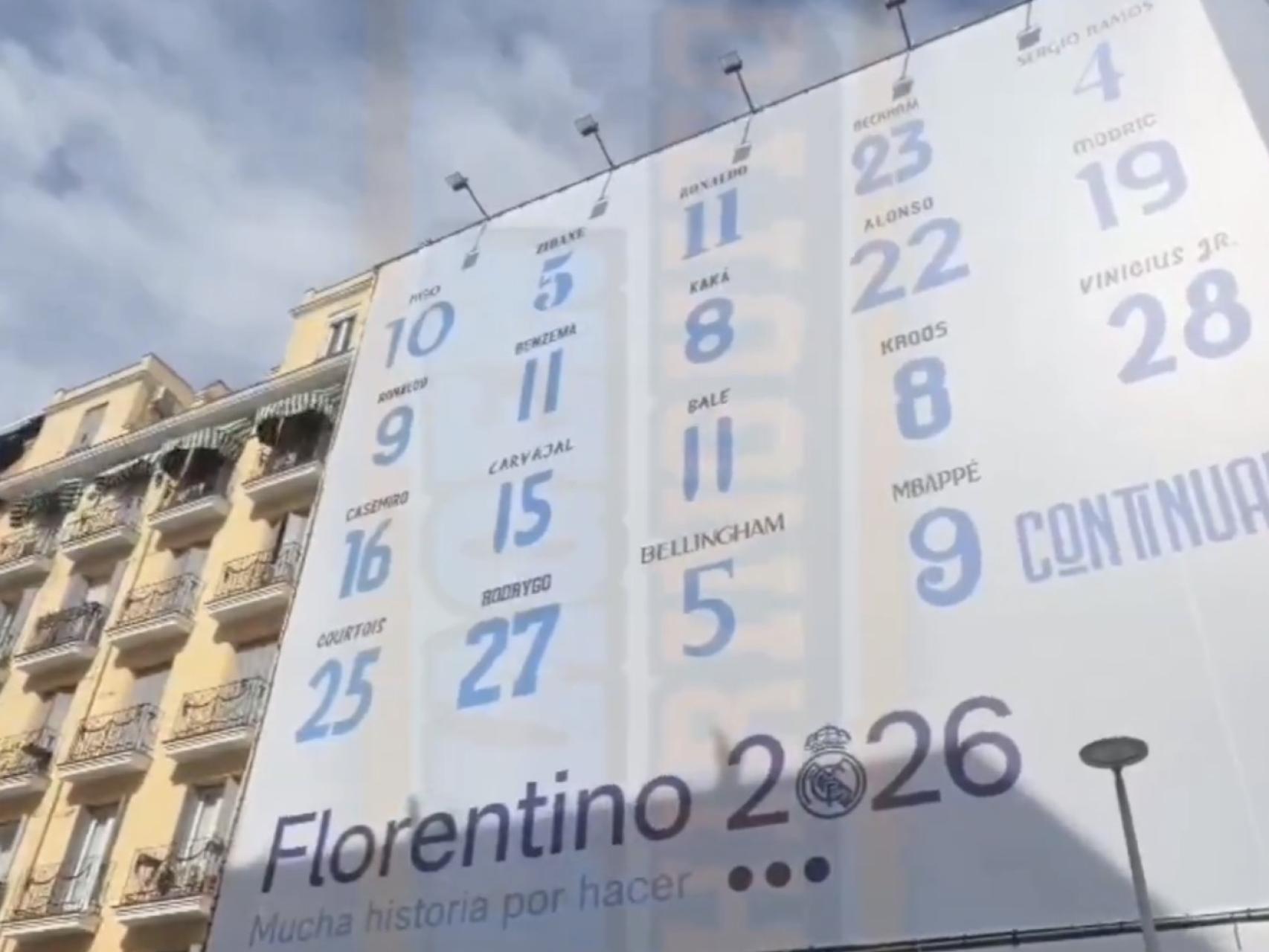 La nueva lona que ha desplegado Florentino Pérez.