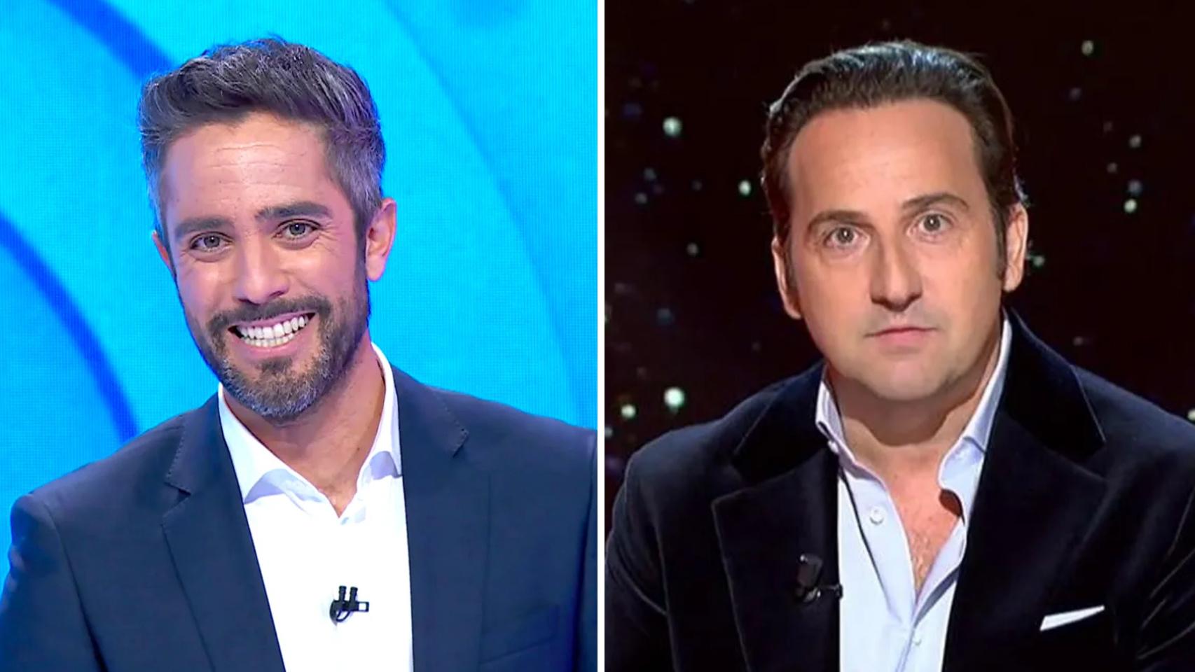 Roberto Leal, presentador de 'Pasapalabra' en Antena 3, e Iker Jiménez, conductor de 'Horizonte' en Cuatro.