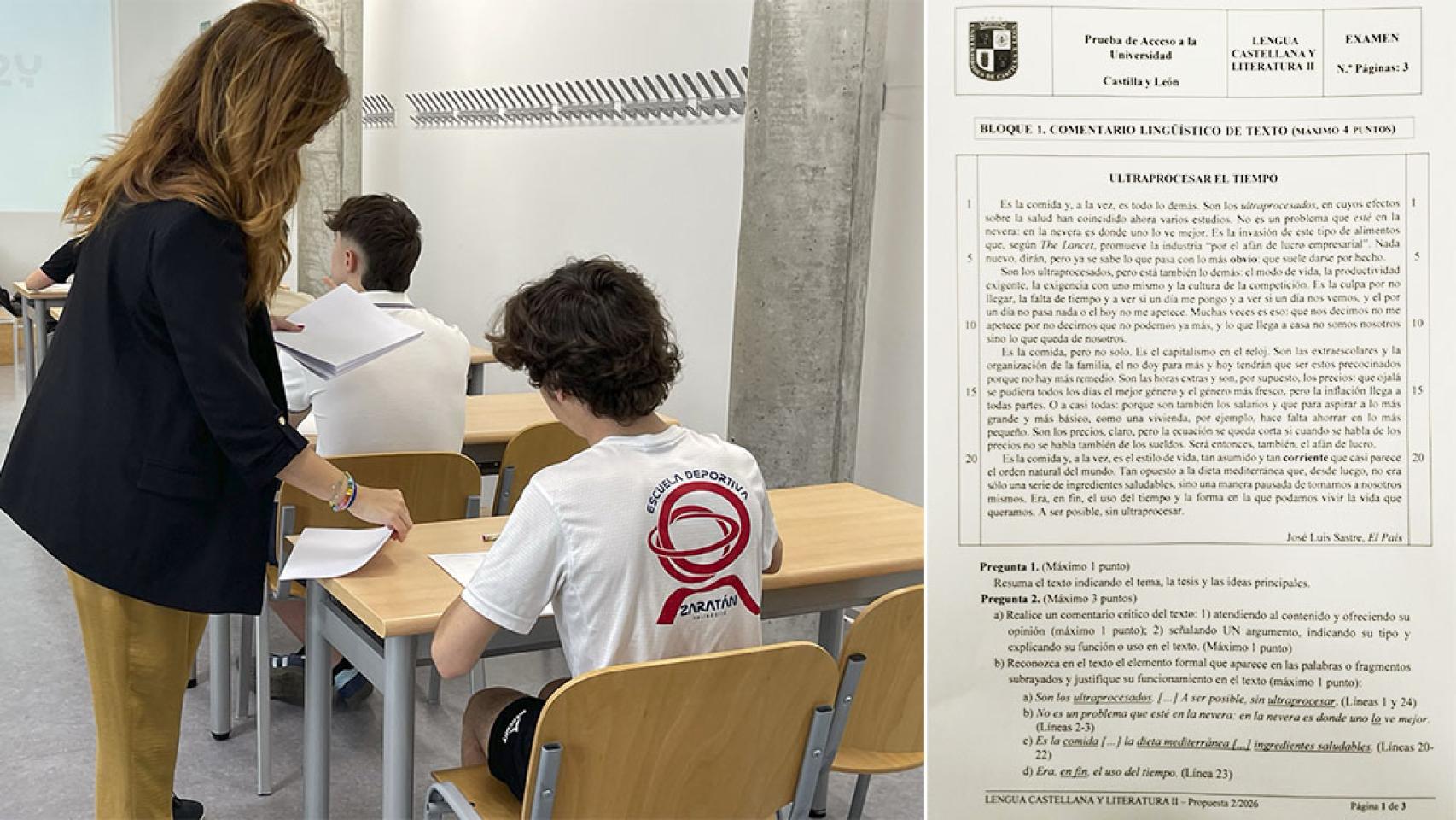 Primer examen de la PAU 2026 en Castilla y León.