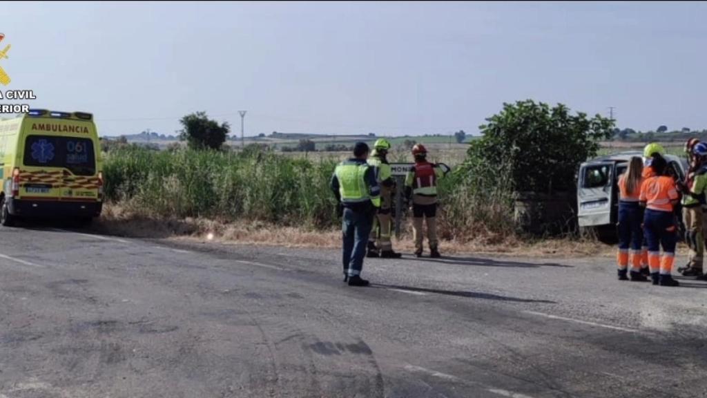 Imagen del accidente con dos fallecidos en Huesca