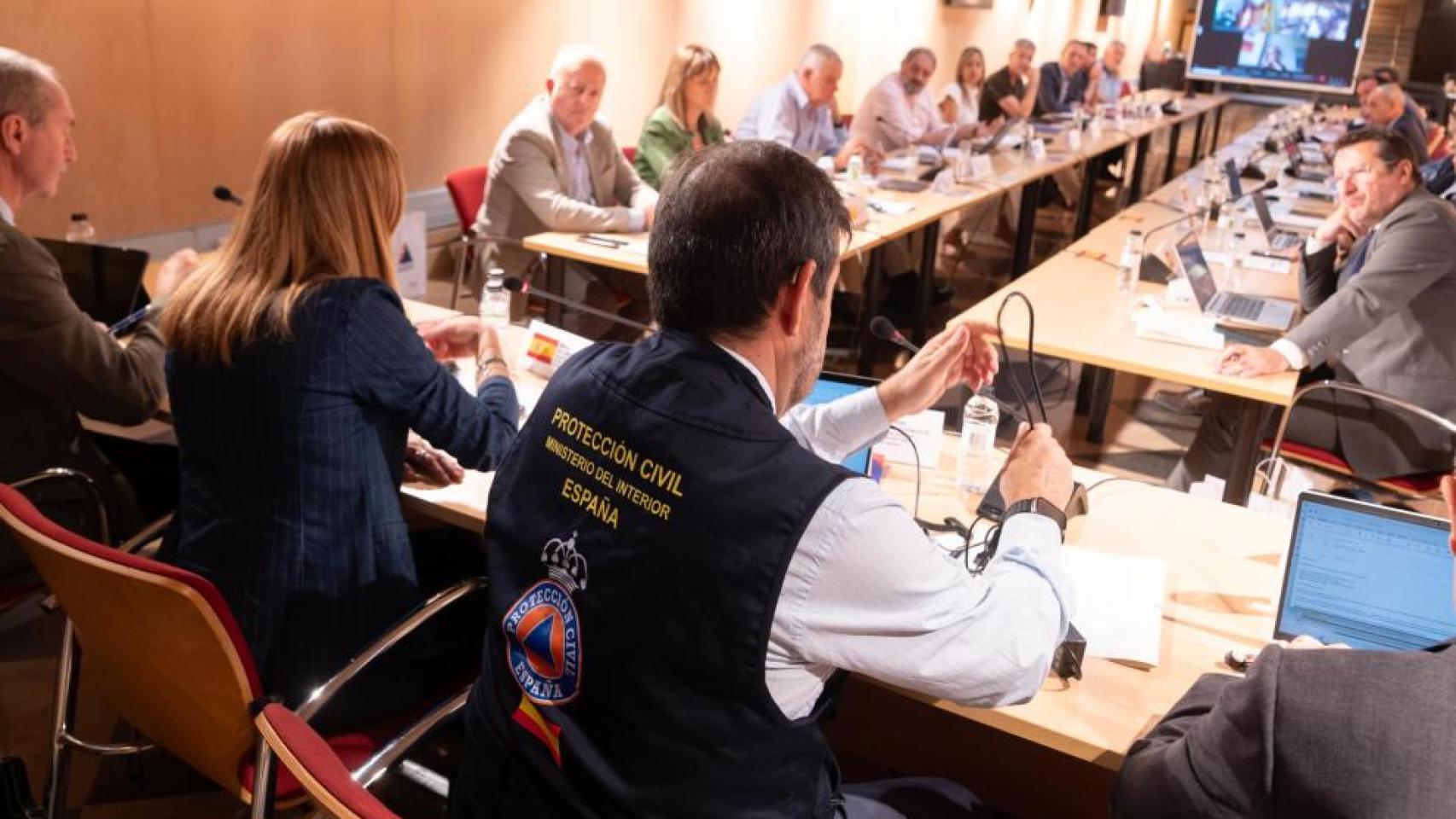 La reunión de los directores de Protección Civil, este martes, en Zaragoza.