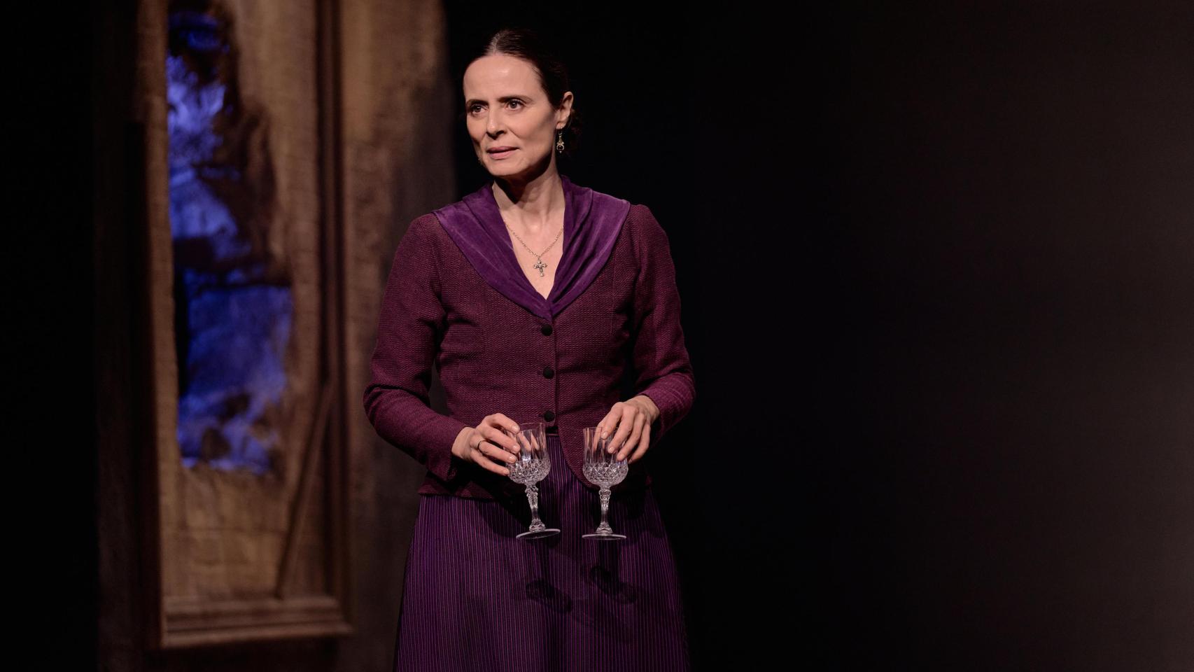 La actriz, en escena.