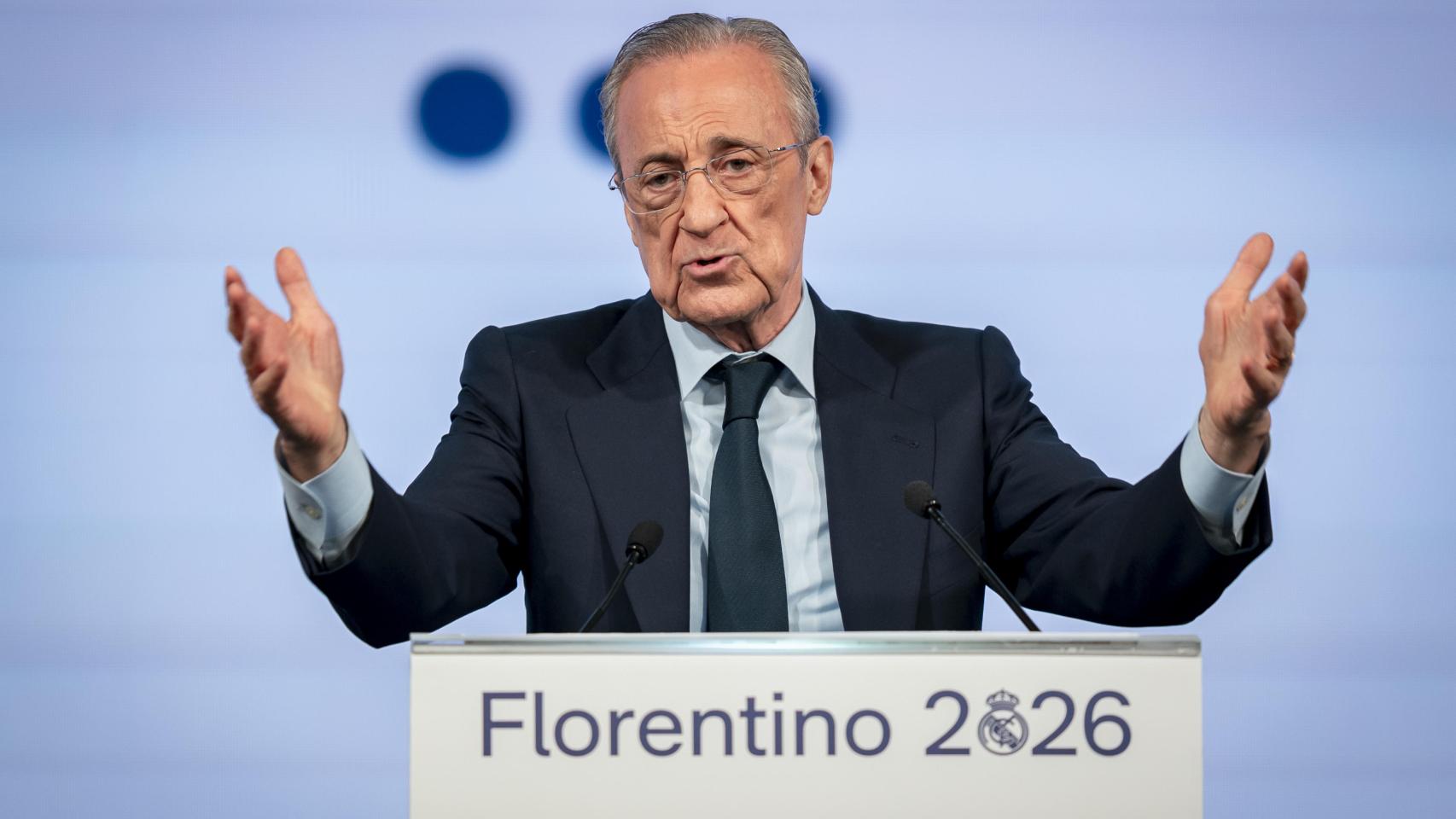 Florentino Pérez, durante un acto en la campaña a la presidencia del Real Madrid.