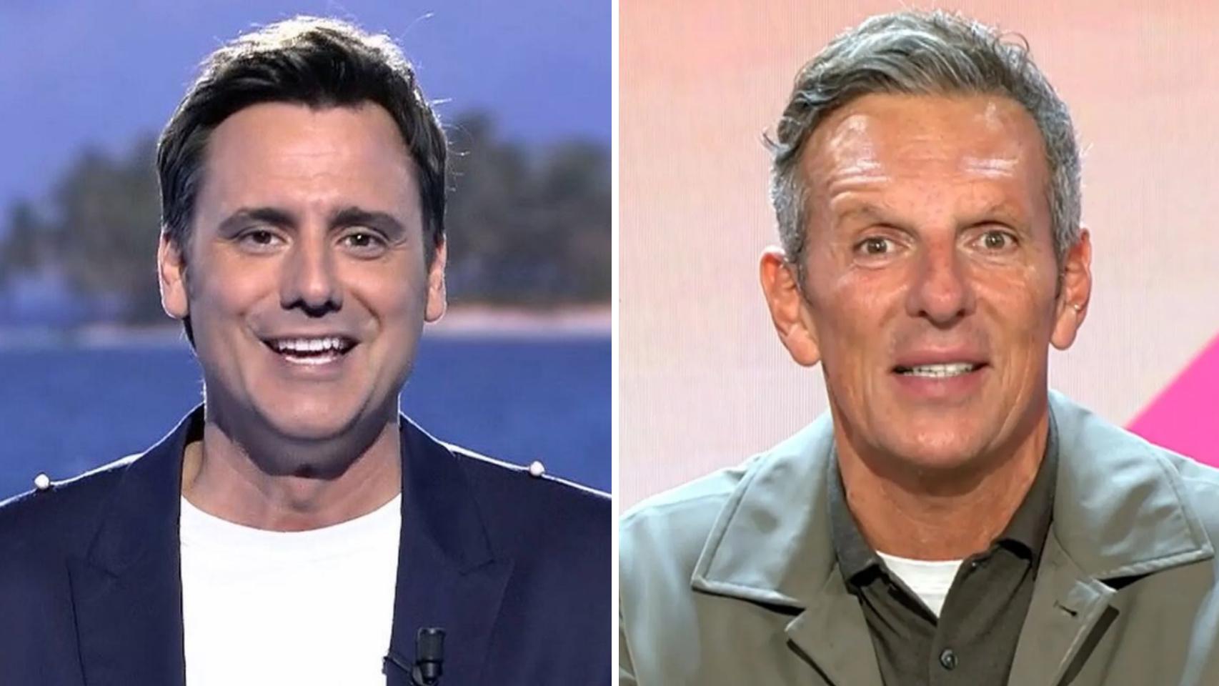 Los presentadores de Telecinco Ion Aramendi y Joaquín Prat.