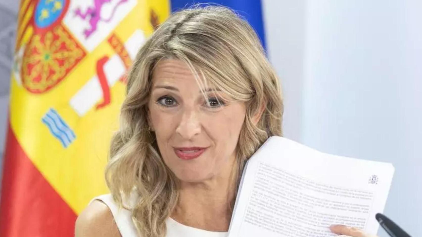 Yolanda Díaz, vicepresidenta del Gobierno de España y ministra de Trabajo.