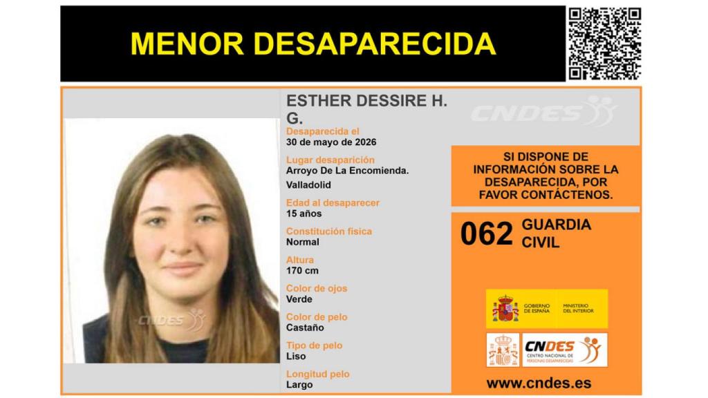 Imagen de la menor desaparecida en Arroyo de la Encomienda