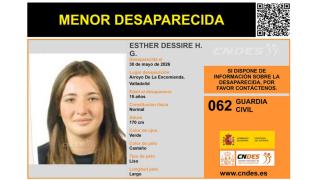 Imagen de la menor desaparecida en Arroyo de la Encomienda