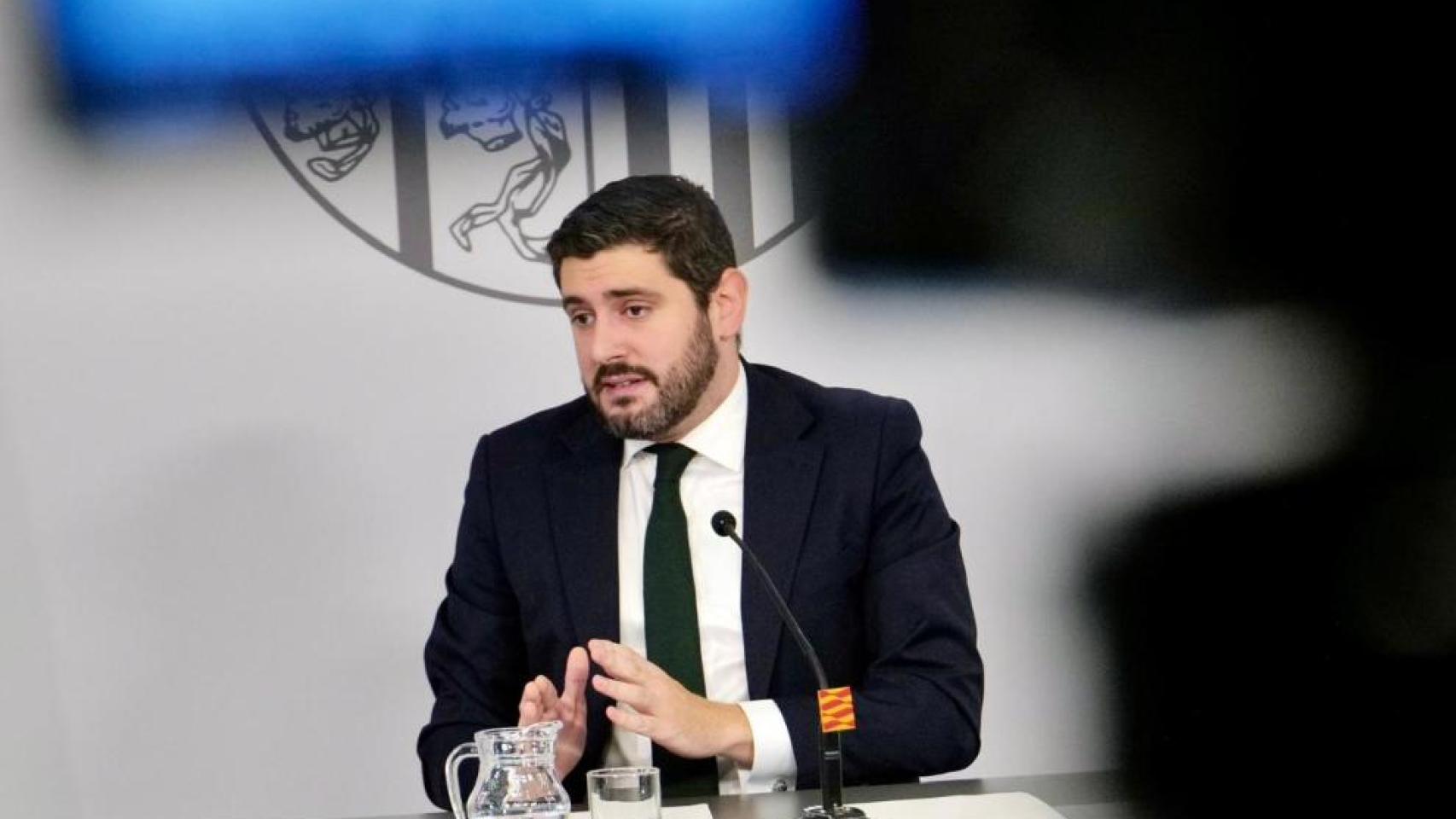 Alejandro Nolasco, este miércoles, en el Edificio Pignatelli, sede del Gobierno de Aragón.