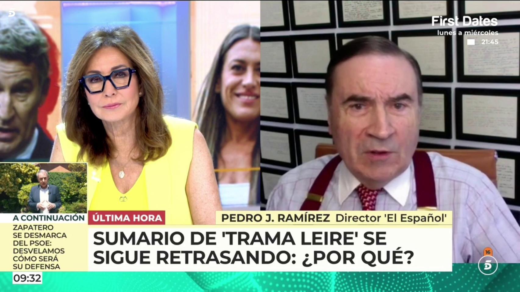 Pedro J. Ramírez, este miércoles en 'El programa de Ana Rosa'.