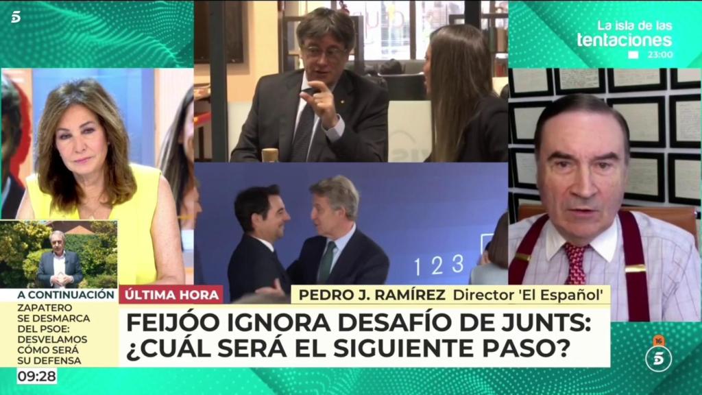 Pedro J. Ramírez, este miércoles en 'El programa de Ana Rosa'.
