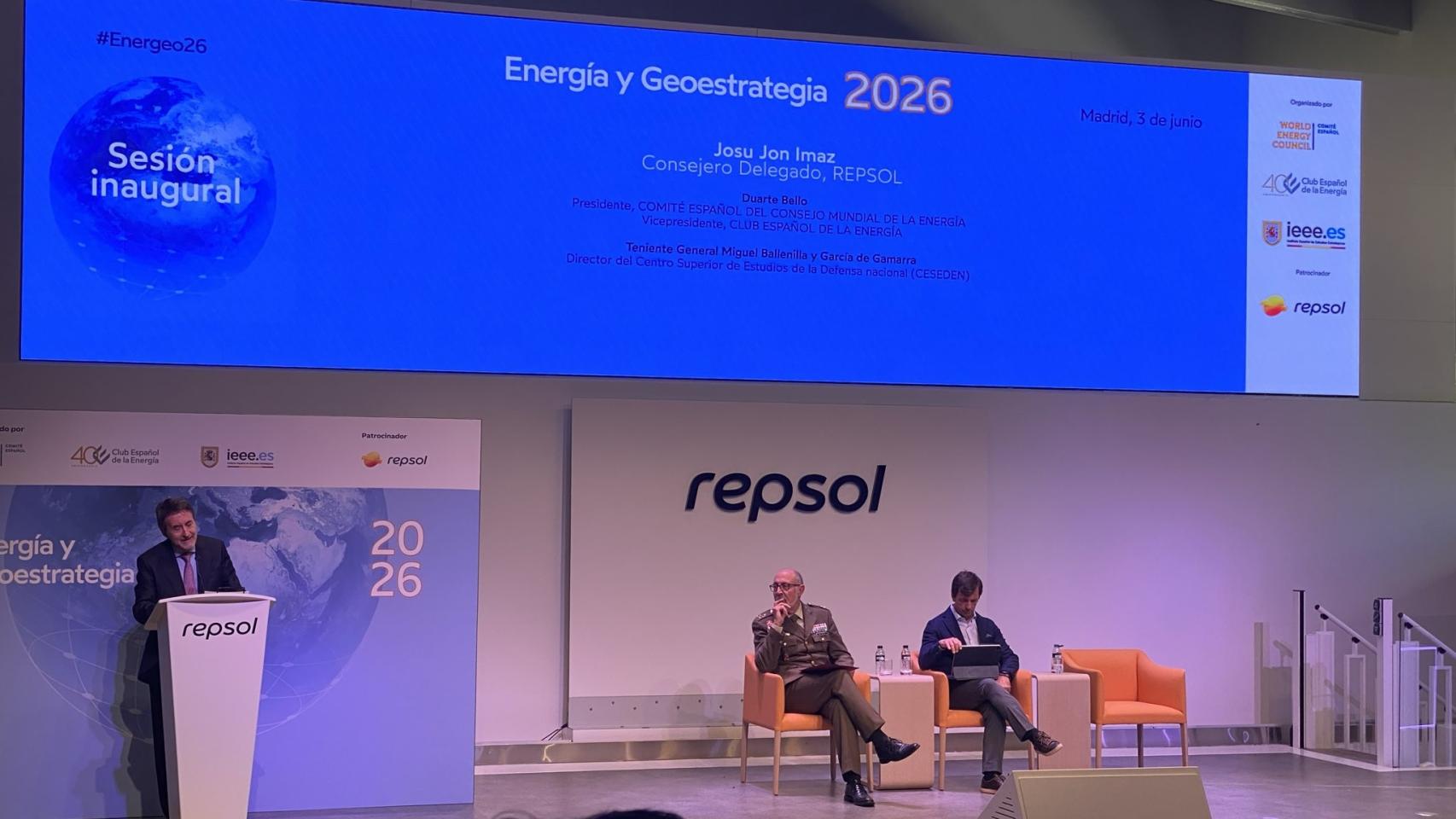 Josu Jon Imaz, consejero delegado de Repsol, en la jornada Energía y Geoestrategia 2026