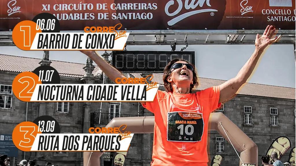Cartel de la carrera popular que se celebrará este fin de semana en Santiago de Compostela