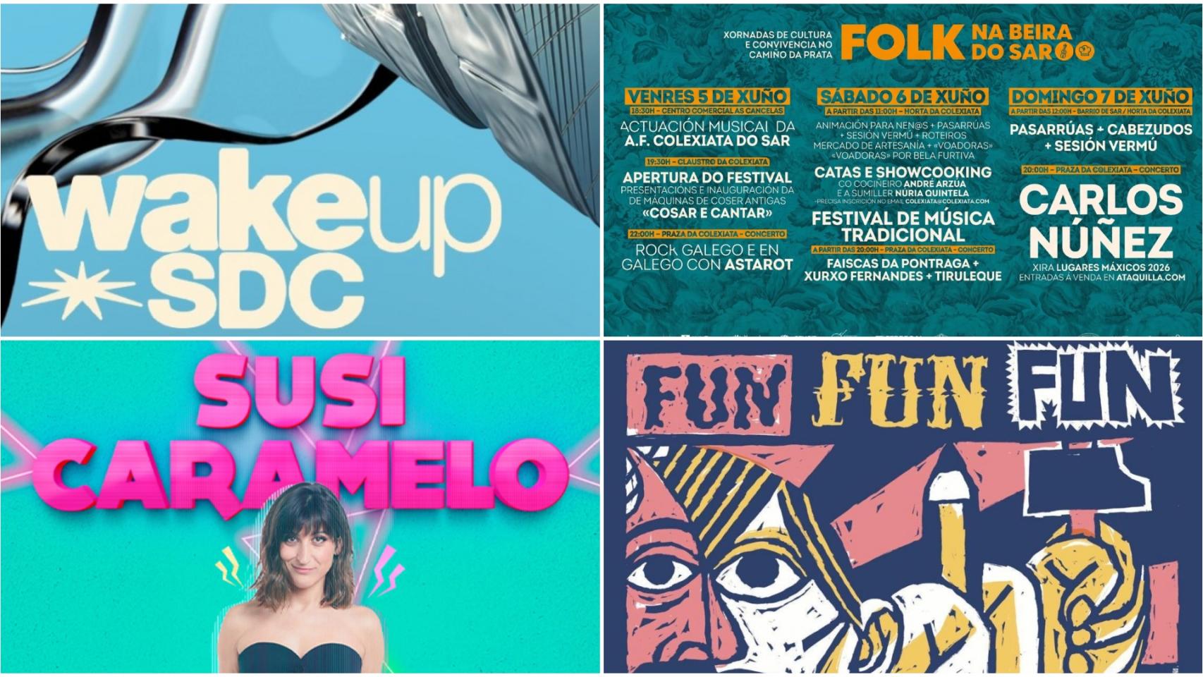 ¿Qué puedo hacer este fin de semana en Santiago de Compostela? Wake Up, Folk no Sar, FunFunFun y más