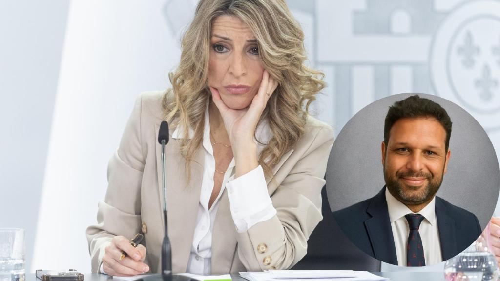 Montaje de Ignacio Castañeda con la ministra de Trabajo, Yolanda Díaz.