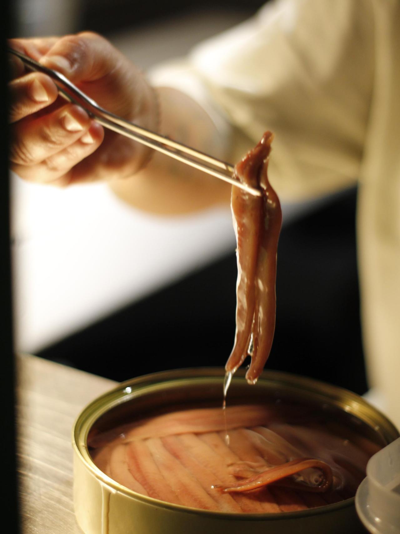 Los filetes de anchoa que protagonizan varias de sus tapas.