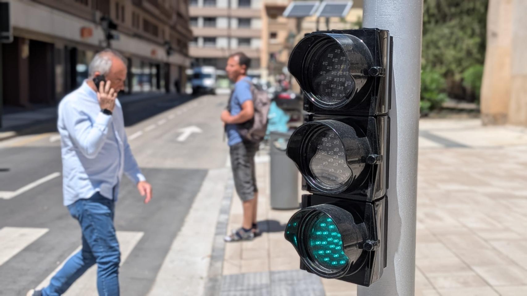 Un semáforo en Zaragoza.