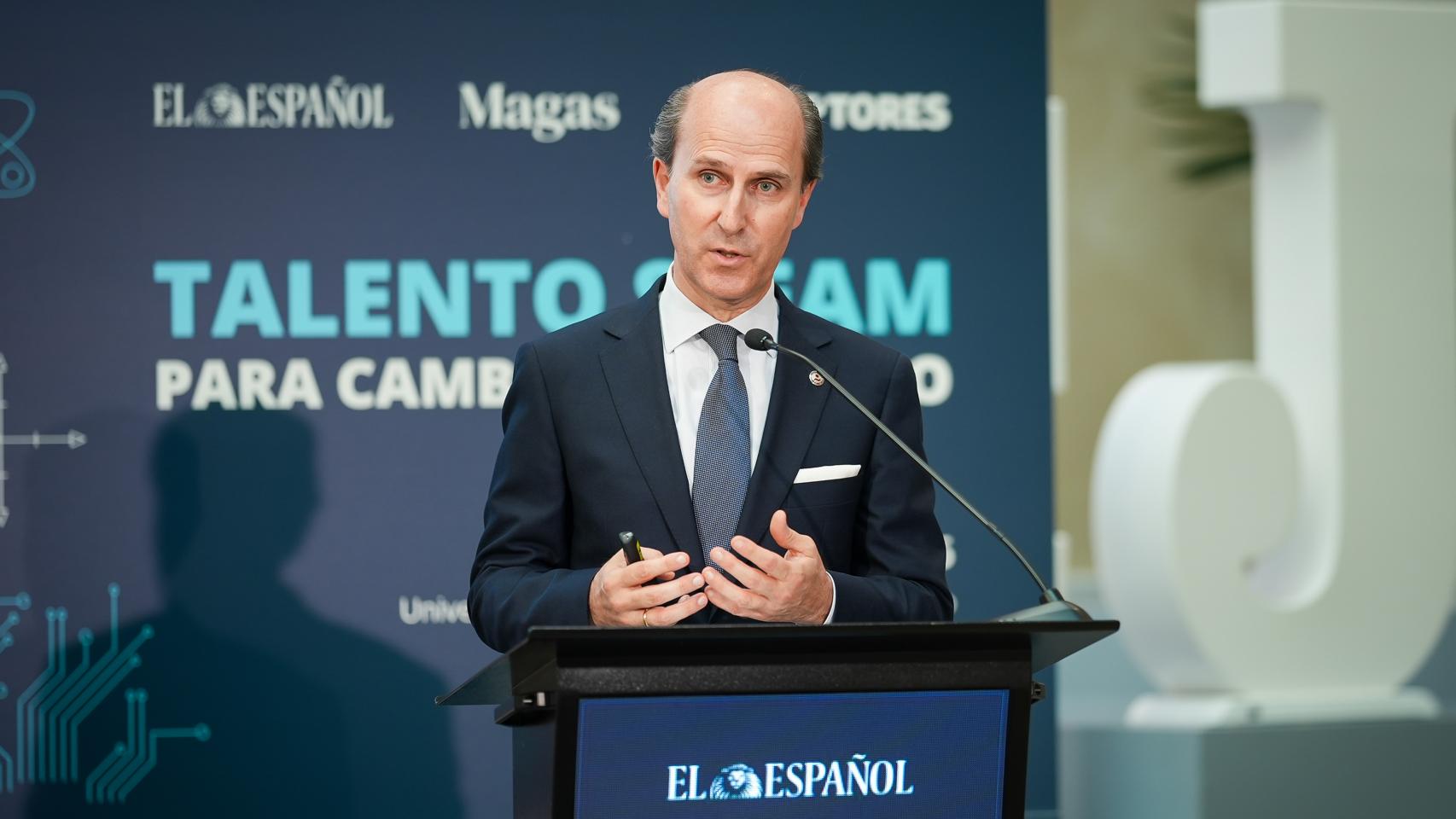 Jaime Olmedo, rector de la Universidad Camilo José Cela, en la clausura de 'Talento STEAM para cambiar el mundo'.