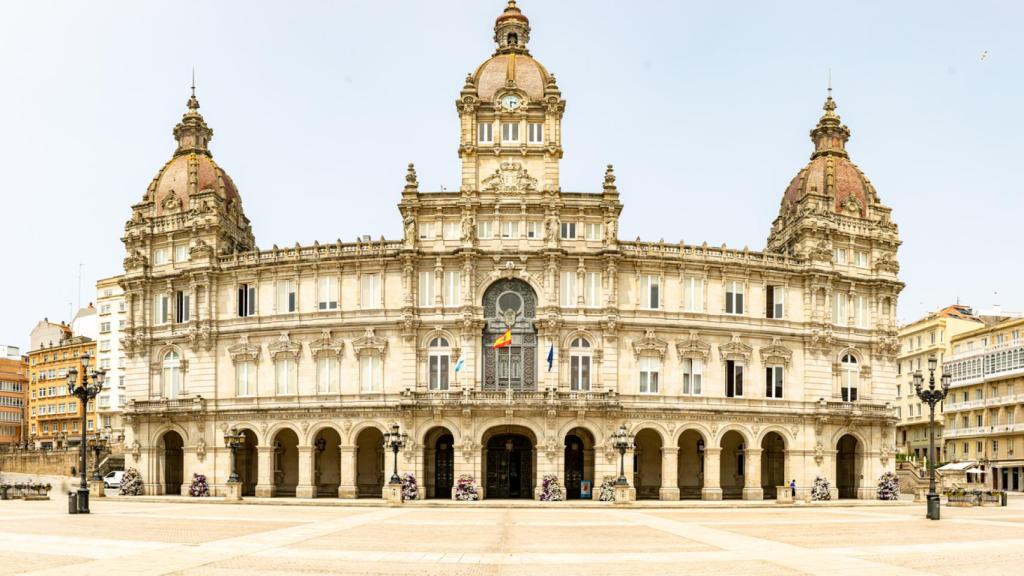 Ayuntamiento de La Coruña en la Plaza de María Pita.
