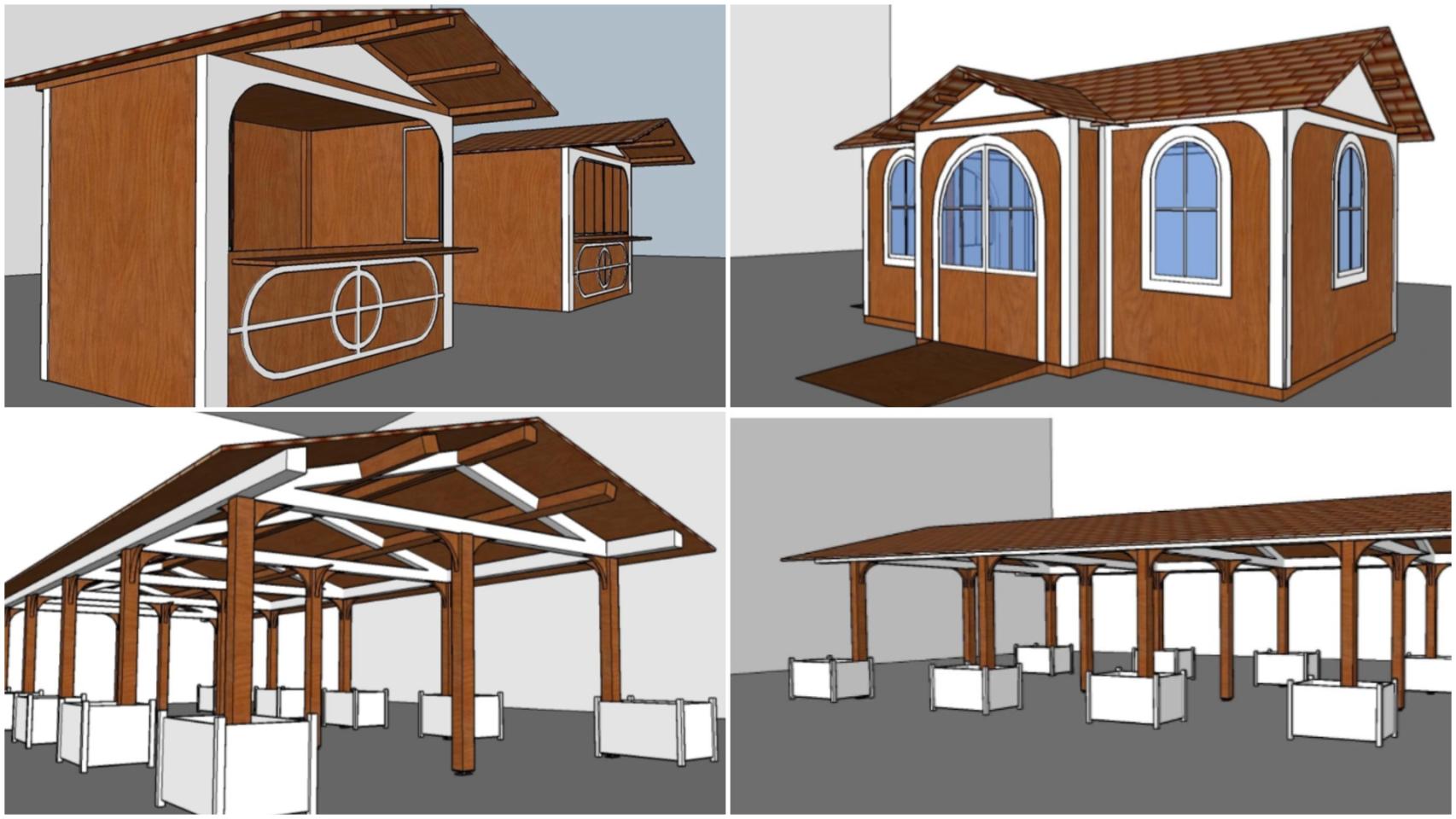 Renders del proyecto de Mercado de Navidad.