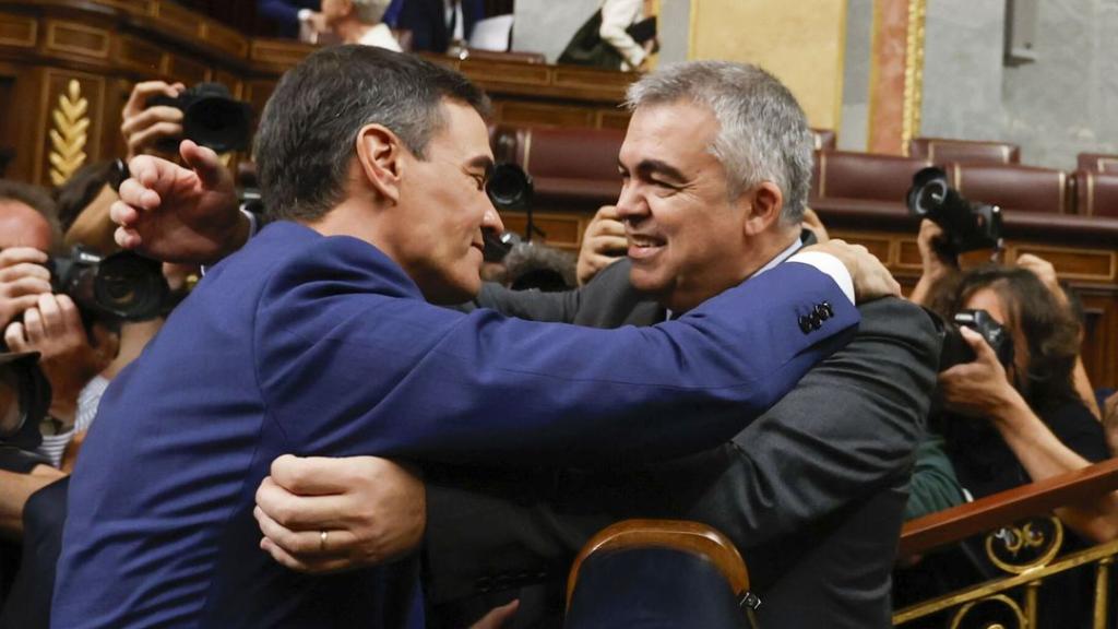 Sánchez y Cerdán, durante la última investidura en el Congreso.