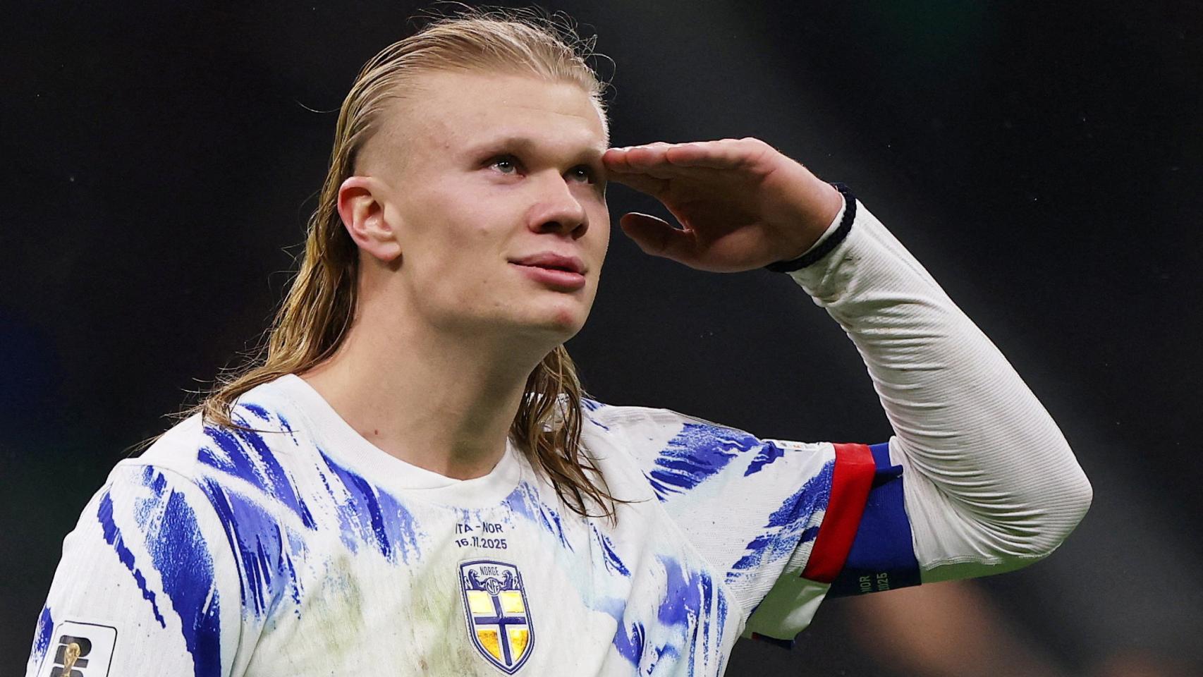 Erling Haaland celebra un gol. 