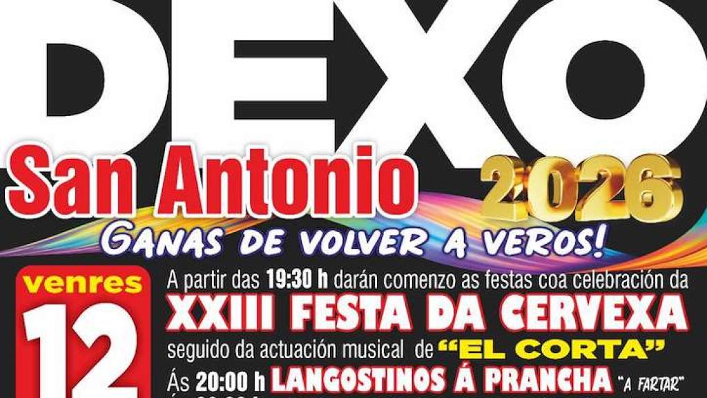 Cartel de las Fiestas de San Antón de Dexo 2026 en Oleiros
