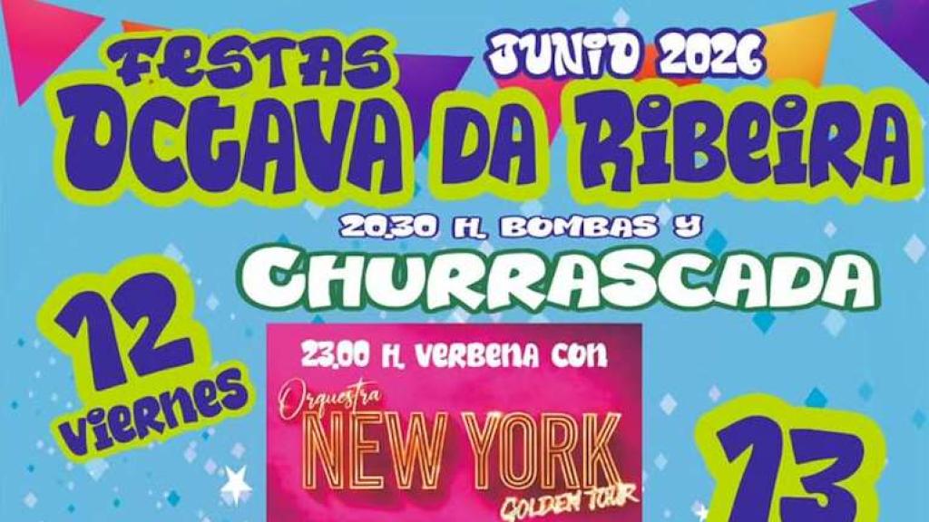 Cartel de las Festas Octava da Ribeira 2026 en Betanzos