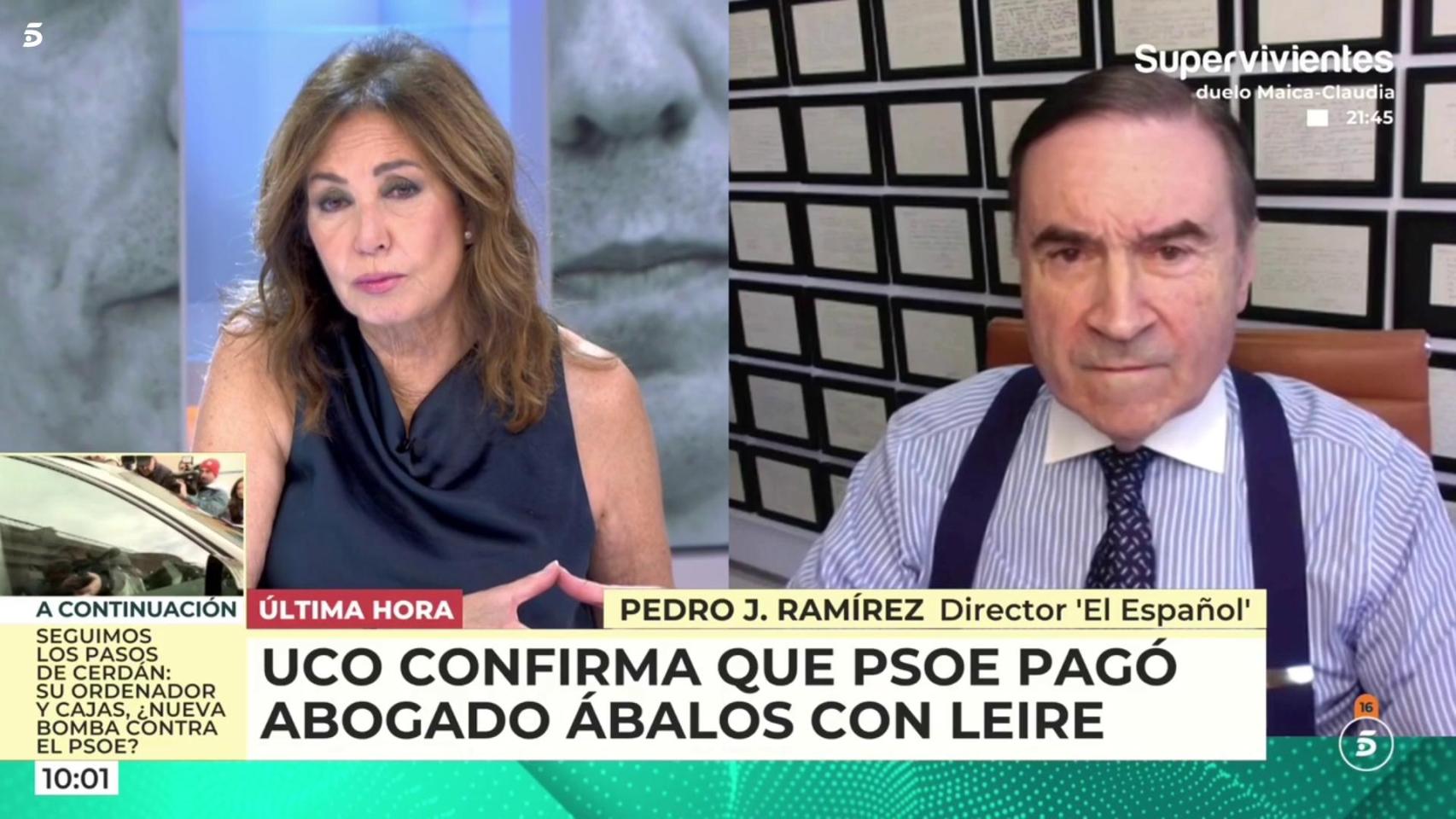 Pedro J. Ramírez, este jueves  en 'El programa de Ana Rosa'.