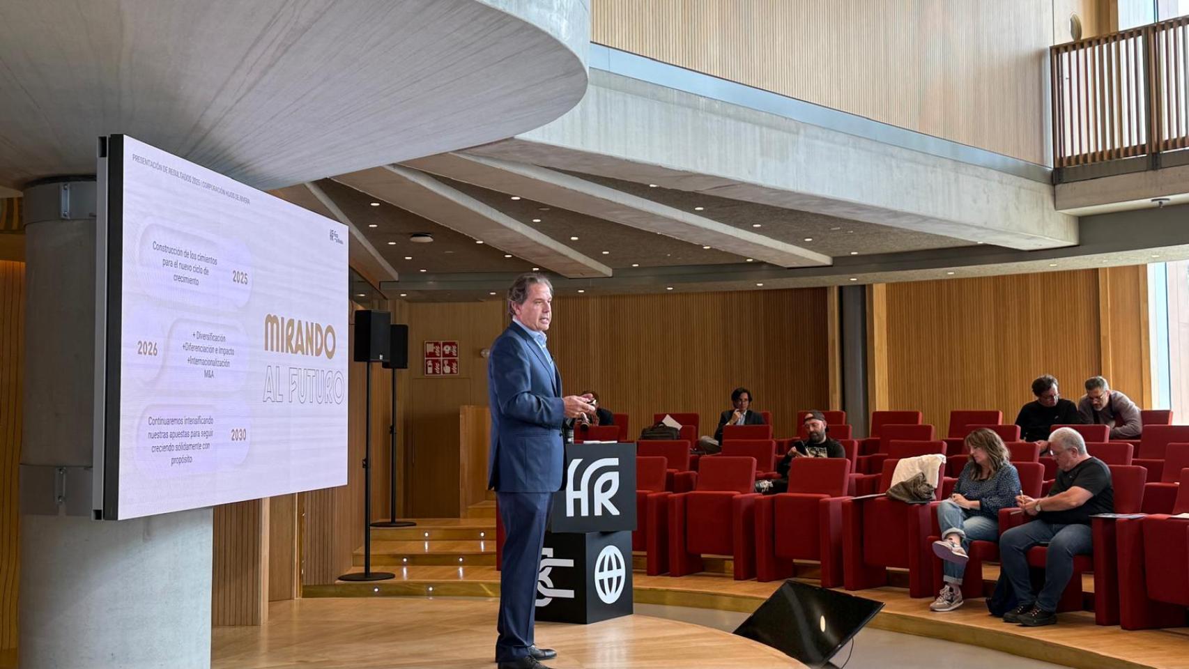 Ignacio Rivera, en la presentación de los resultados económico de Hijos de Rivera (Estrella Galicia).