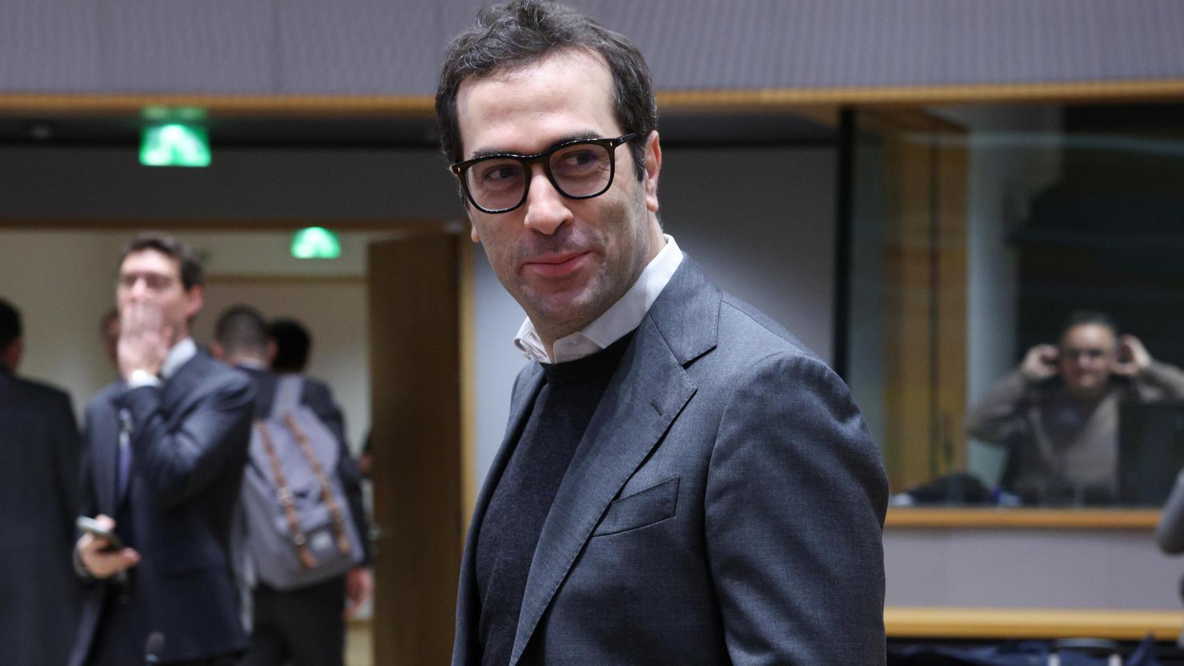 El vicepresidente primero y ministro de Economía, Carlos Cuerpo, durante una reunión del Ecofin en Bruselas