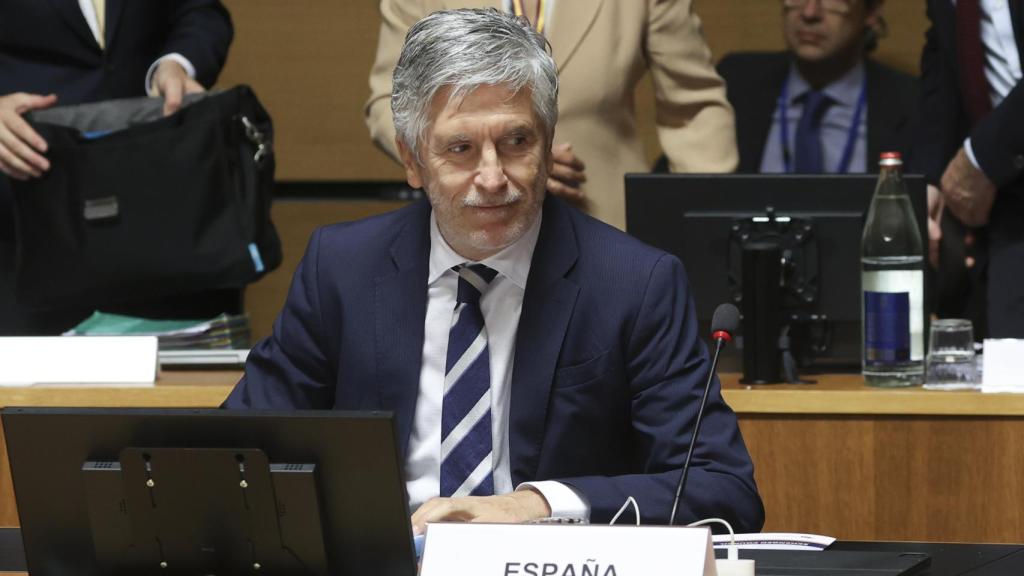 El ministro del Interior, Fernando Grande-Marlaska, durante el Consejo de Interior de la UE celebrado este jueves en Luxemburgo