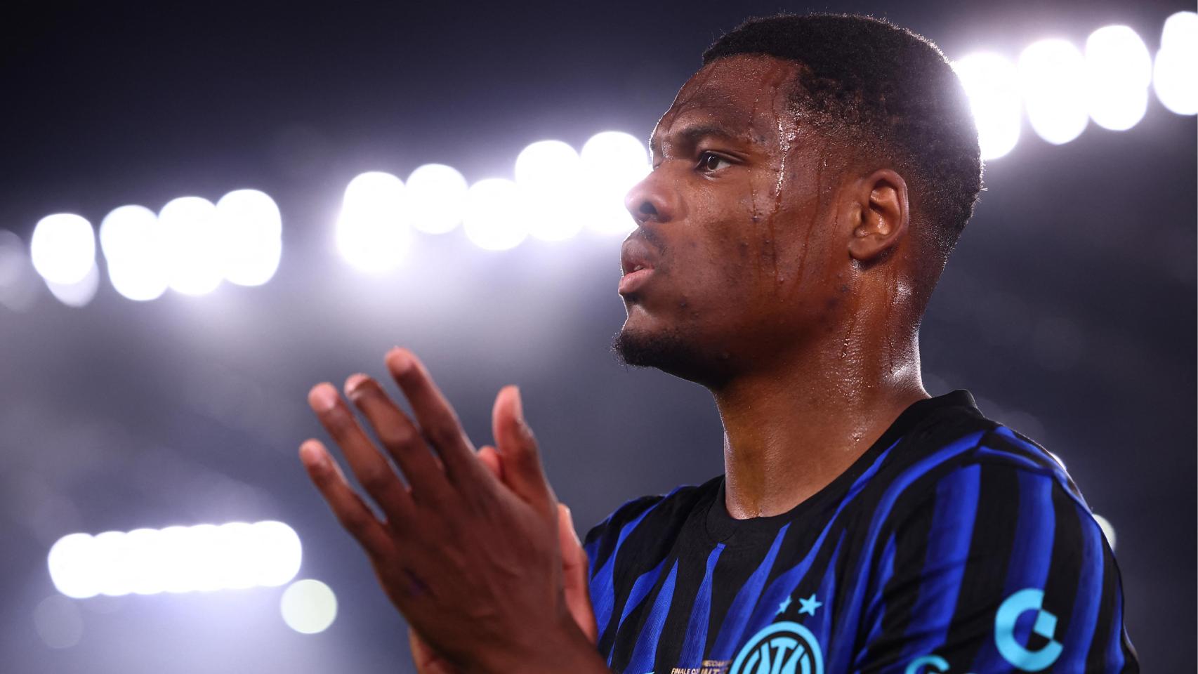 Denzel Dumfries, con el Inter de Milan.