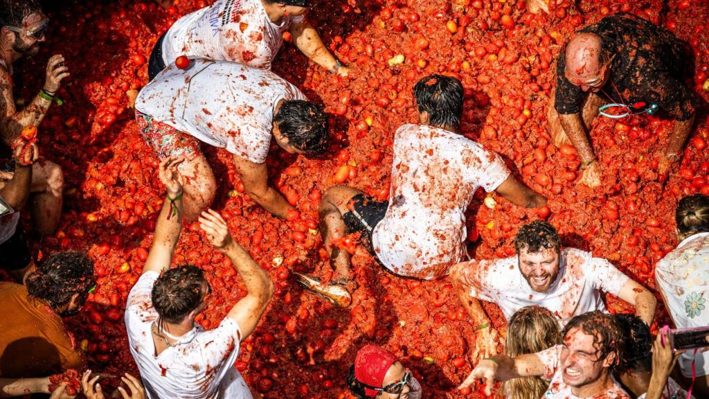 La Tomatina en una imagen de archivo. EE