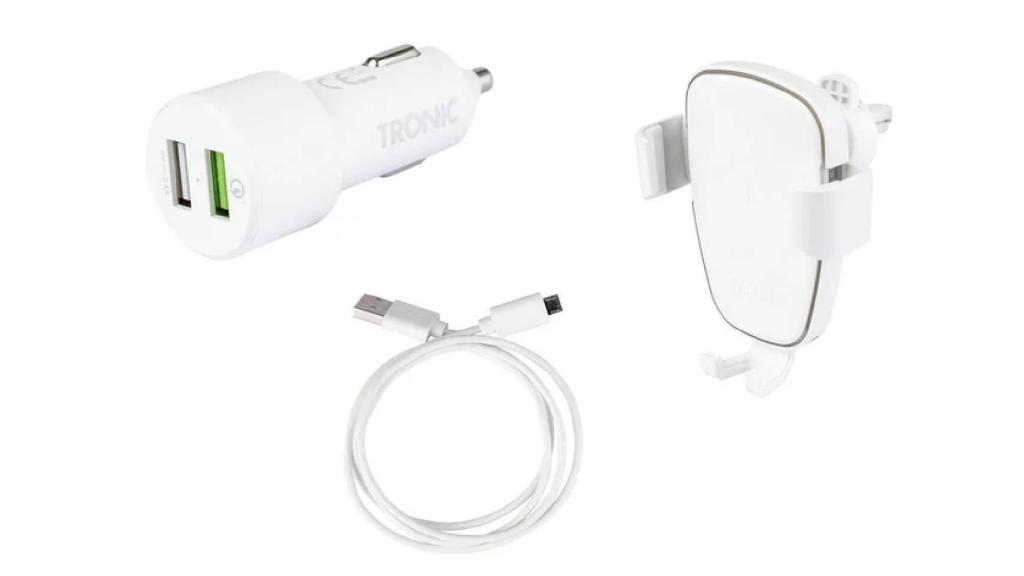Soporte para smartphone con cargador QI de Lidl.