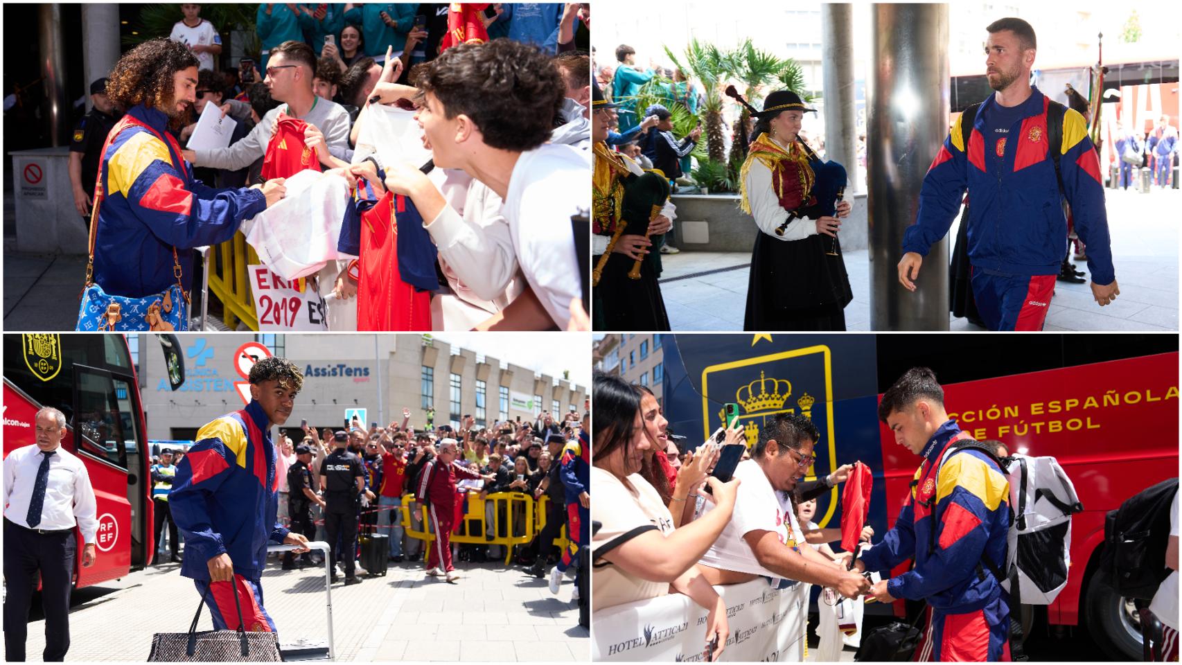 Llegada de los jugadores de la Selección Española de Fútbol a A Coruña