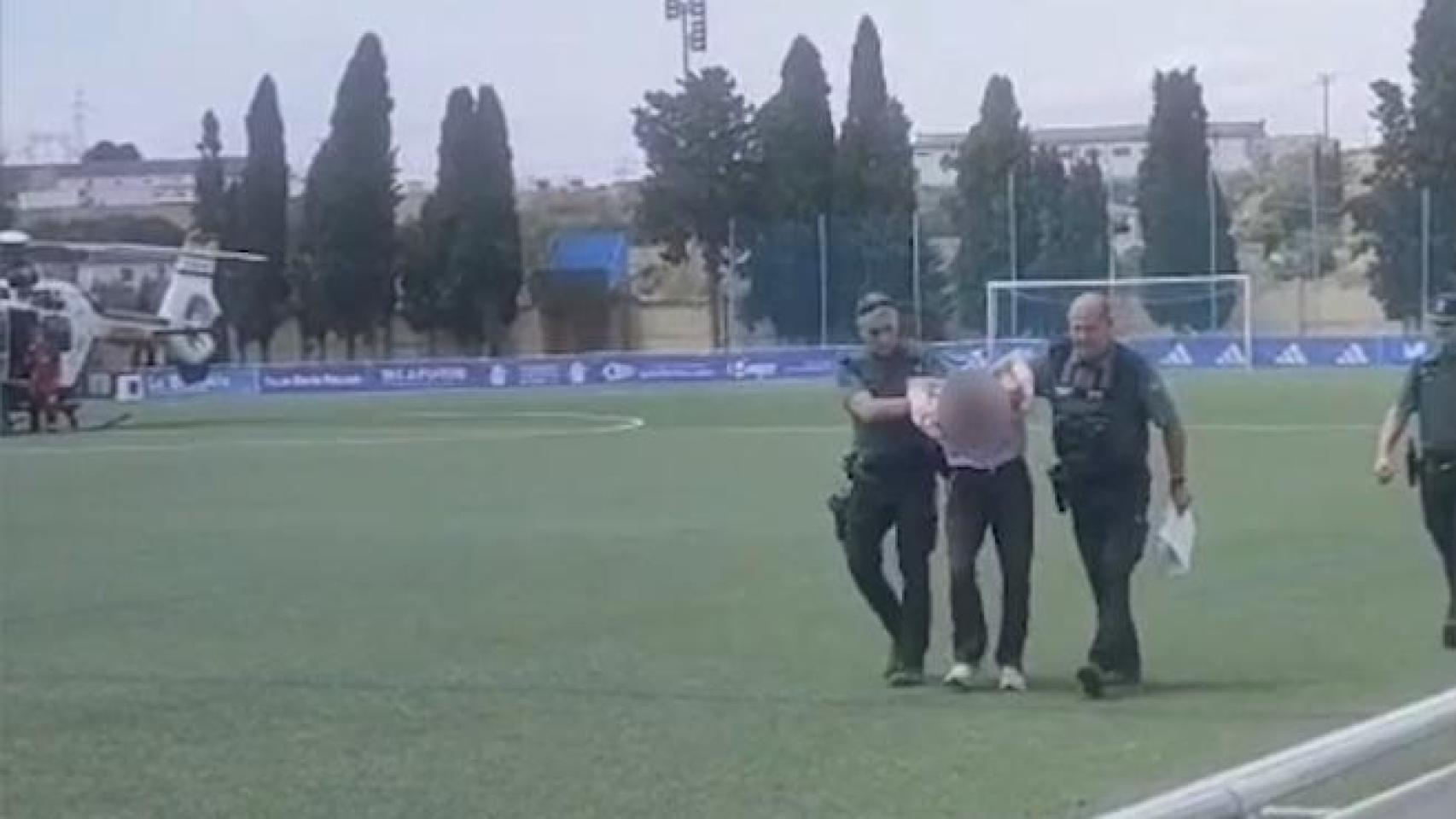 El detenido, este jueves, en Caspe.