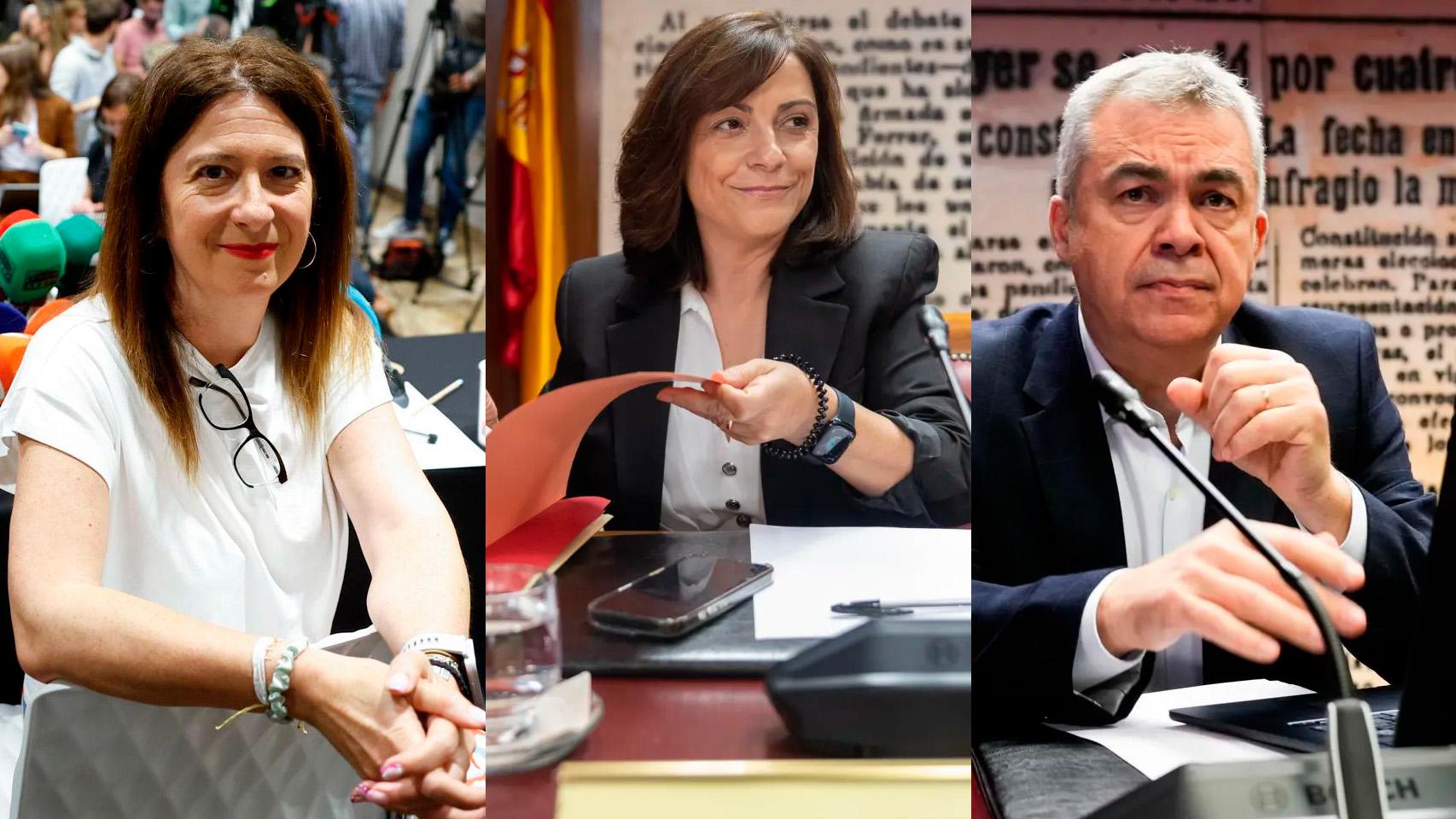 Leire Díez, Ana María Fuentes y Santos Cerdán.