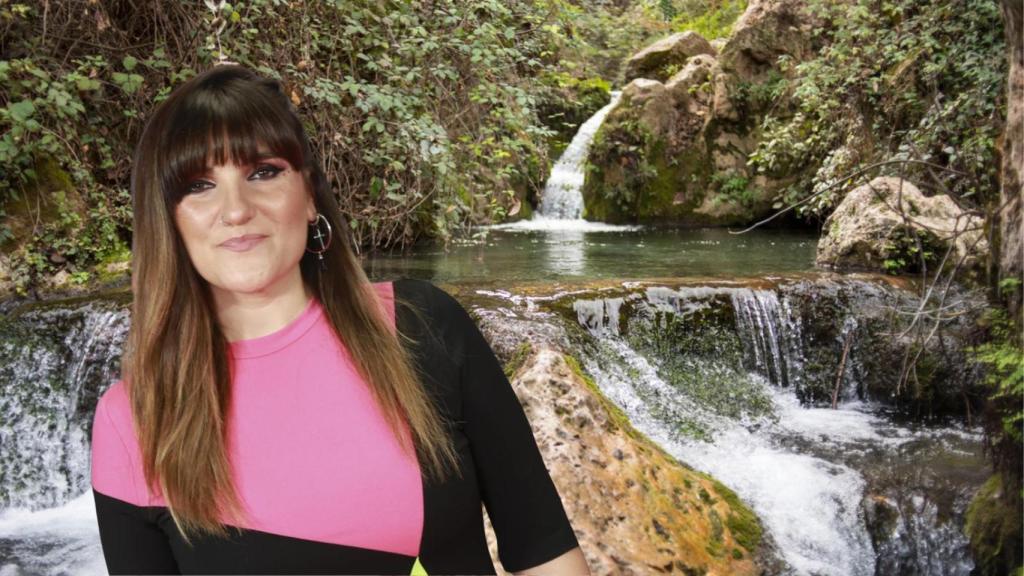 Rozalén y una cascada de las inmediaciones de Letur, Albacete.