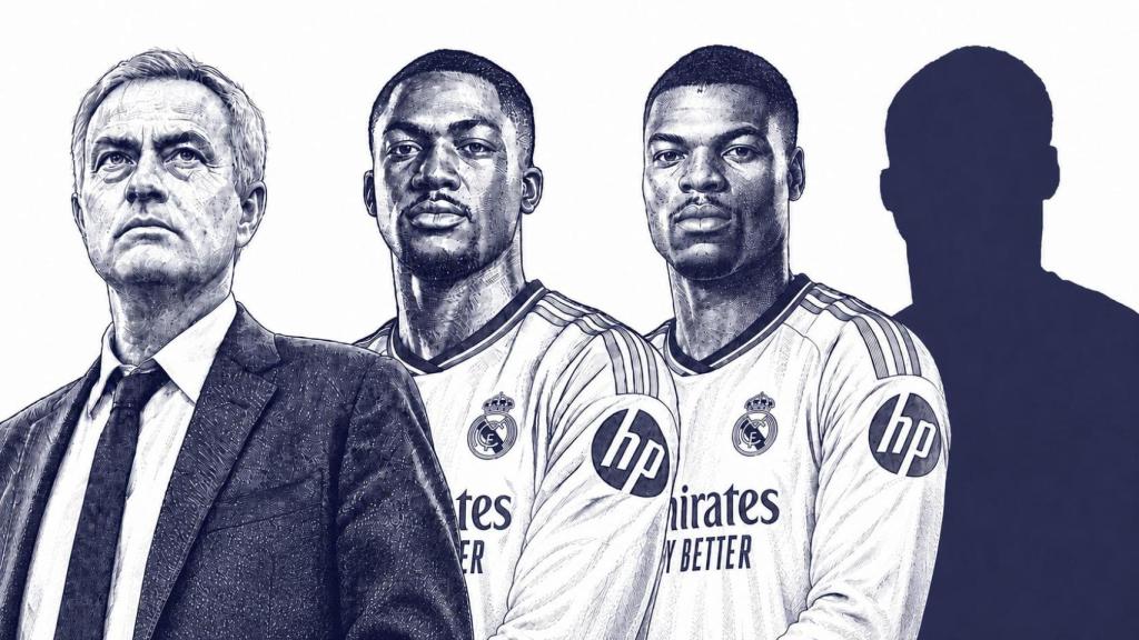 Mourinho, Konaté, Dumfries y el 'galáctico' por revelar, en un diseño publicado por la candidatura de Florentino Pérez.