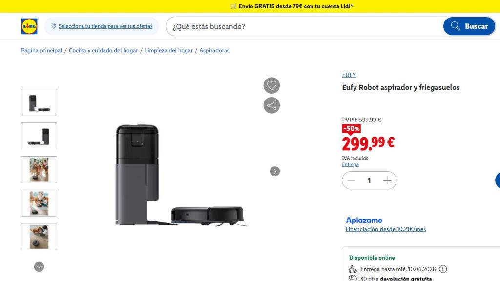 Eufy Robot aspirador y friegasuelos.