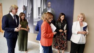 Los portavoces de los grupos de las Cortes de Castilla y León antes de participar en la reunión de la Junta de Portavoces de este viernes