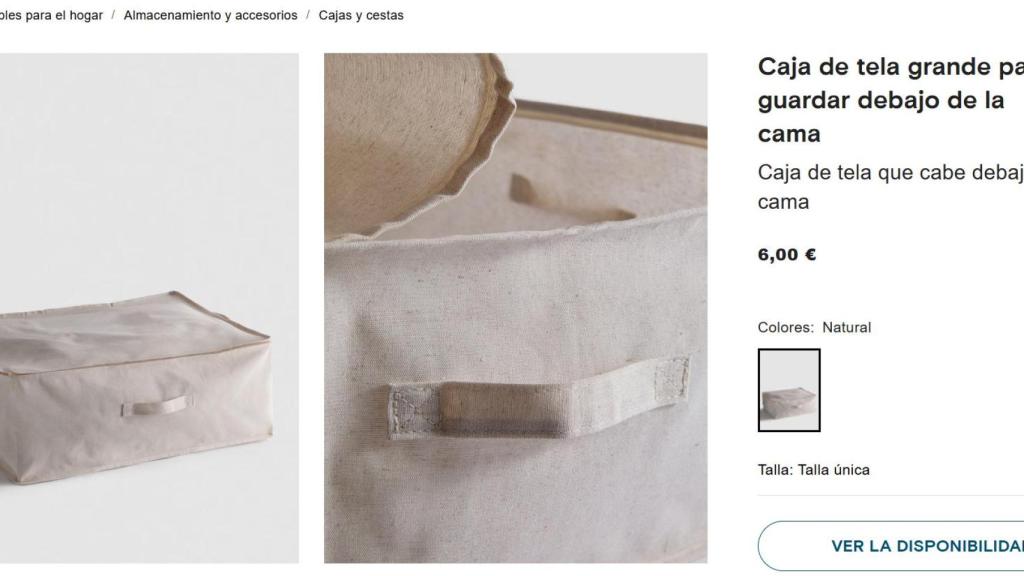 Caja de tela grande.